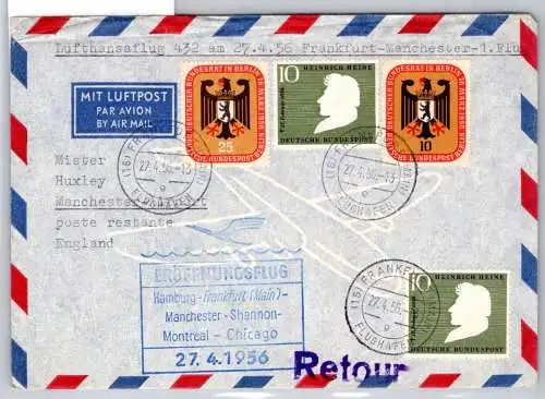 Berlin 136-137 u.a. auf Brief Lufthansa Erstflug #OP149