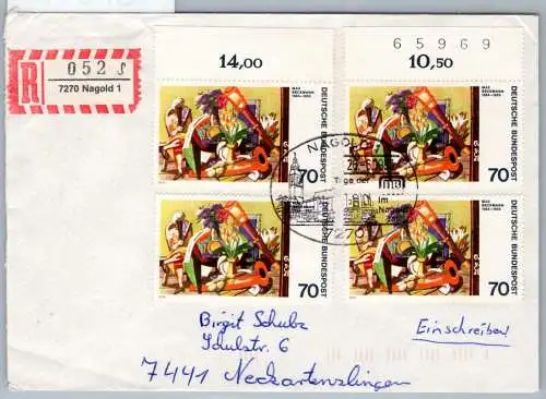 BRD Bund 822 auf Brief Einschreiben #OP611