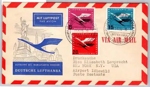 BRD Bund 205-208 auf Brief Lufthansa Erstflug #OP119
