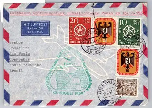 Berlin 136-137, 138-139 u.a. auf Brief Lufthansa Erstflug #OP133