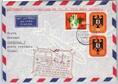 Berlin 136-137 u.a. auf Brief Lufthansa Erstflug #OP139