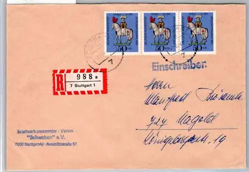 BRD Bund 607 auf Brief Einschreiben #OP165