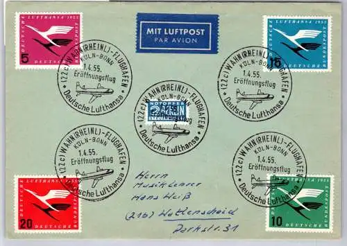 BRD Bund 205-208 auf Brief Lufthansa Erstflug #OP121