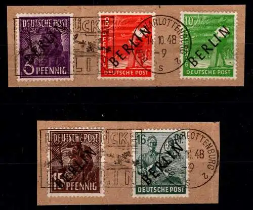 Berlin 2-4,6-7 gestempelt Luftbrückenstempel #OP094