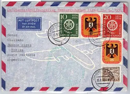 Berlin 136-137, 138-139 u.a. auf Brief Lufthansa Erstflug #OP135