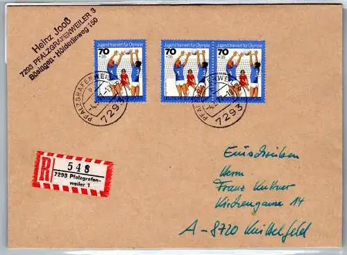 BRD Bund 885 auf Brief Einschreiben #OP166