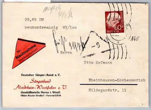 BRD Bund 190 auf Brief Einschreiben #OP607