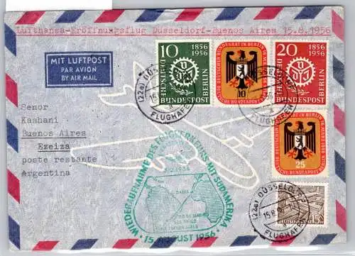 Berlin 136-137, 138-139 u.a. auf Brief Lufthansa Erstflug #OP132