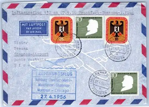 Berlin 136-137 u.a. auf Brief Lufthansa Erstflug #OP150