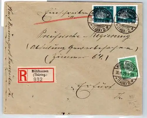 Deutsches Reich 411, 415 auf Brief Einschreiben #OP631