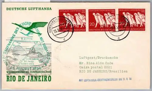 BRD Bund 215 auf Brief Lufthansa Erstflug #OP619