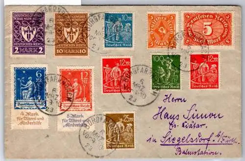 Deutsches Reich 233. 234 u.a. auf Brief Mischfrankatur #OP642