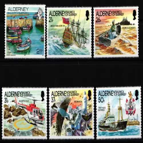Großbritannien Guernsey Alderney Jahrgang 1991 mit 48-53 postfrisch #KG593