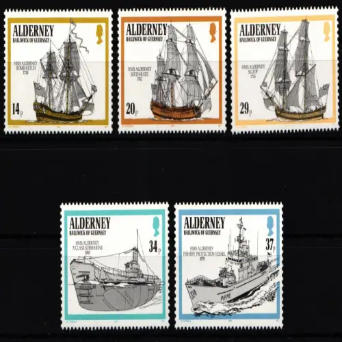 Großbritannien Guernsey Alderney Jahrgang 1990 mit 43-47 postfrisch #KG594