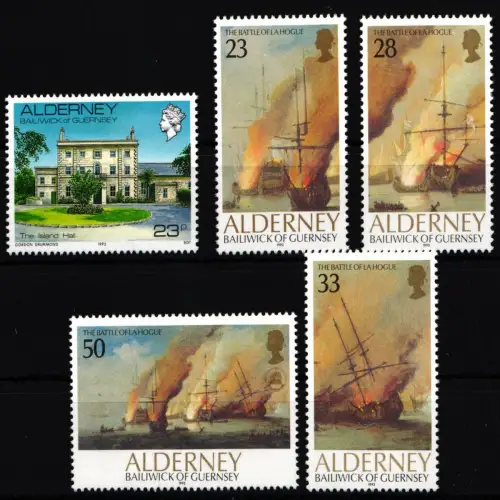 Großbritannien Guernsey Alderney Jahrgang 1992 mit 54-58 postfrisch #KG592