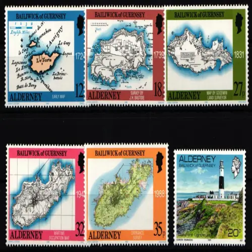 Großbritannien Guernsey Alderney Jahrgang 1989 mit 37-42 postfrisch #KG595