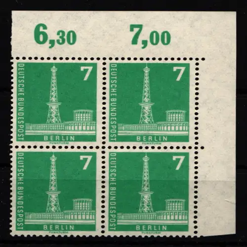 Berlin 135wv postfrisch als Eckrand 4er Einheit #GO930