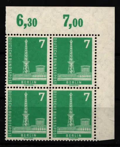 Berlin 135wv postfrisch als Eckrand 4er Einheit #GO930