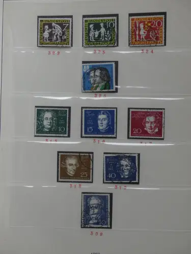 BRD Bund bis auf Posthorn ** und gestempelt komplet im Lindner Vordruck #LZ641