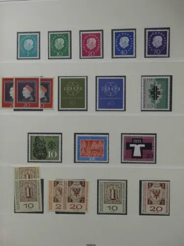 BRD Bund bis auf Posthorn ** und gestempelt komplet im Lindner Vordruck #LZ641