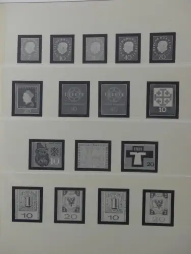 BRD Bund bis auf Posthorn ** und gestempelt komplet im Lindner Vordruck #LZ641