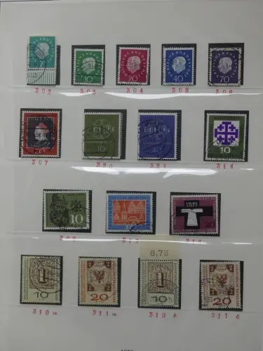 BRD Bund bis auf Posthorn ** und gestempelt komplet im Lindner Vordruck #LZ641