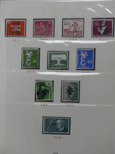 BRD Bund bis auf Posthorn ** und gestempelt komplet im Lindner Vordruck #LZ641