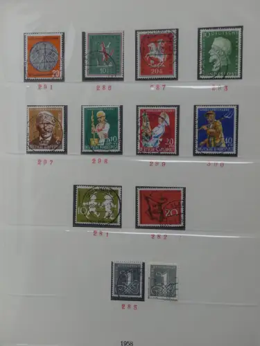 BRD Bund bis auf Posthorn ** und gestempelt komplet im Lindner Vordruck #LZ641