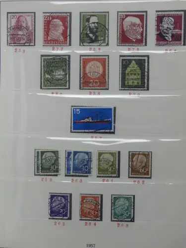 BRD Bund bis auf Posthorn ** und gestempelt komplet im Lindner Vordruck #LZ641