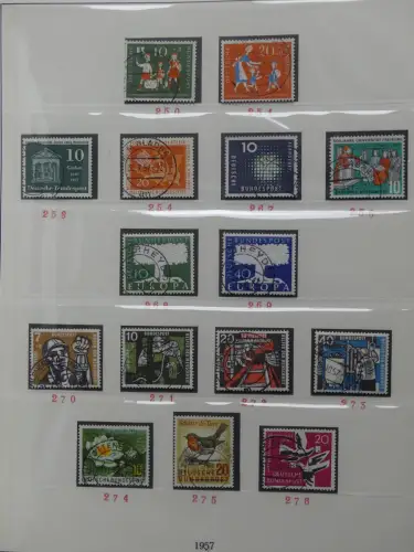 BRD Bund bis auf Posthorn ** und gestempelt komplet im Lindner Vordruck #LZ641