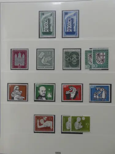 BRD Bund bis auf Posthorn ** und gestempelt komplet im Lindner Vordruck #LZ641