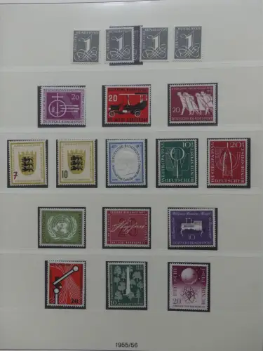 BRD Bund bis auf Posthorn ** und gestempelt komplet im Lindner Vordruck #LZ641