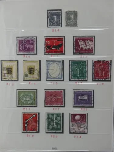 BRD Bund bis auf Posthorn ** und gestempelt komplet im Lindner Vordruck #LZ641