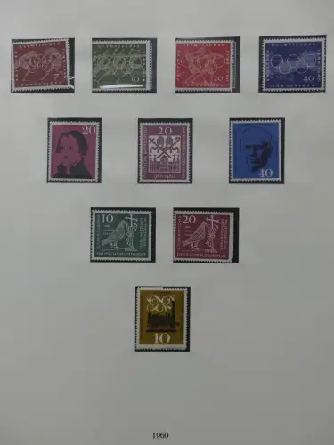 BRD Bund bis auf Posthorn ** und gestempelt komplet im Lindner Vordruck #LZ641