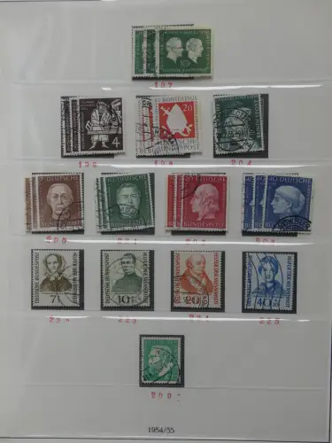 BRD Bund bis auf Posthorn ** und gestempelt komplet im Lindner Vordruck #LZ641