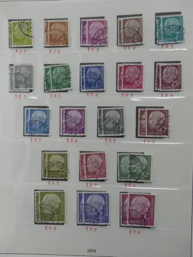 BRD Bund bis auf Posthorn ** und gestempelt komplet im Lindner Vordruck #LZ641