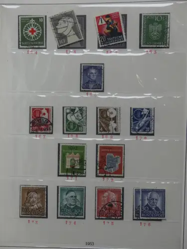 BRD Bund bis auf Posthorn ** und gestempelt komplet im Lindner Vordruck #LZ641