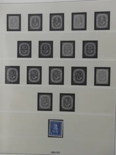 BRD Bund bis auf Posthorn ** und gestempelt komplet im Lindner Vordruck #LZ641