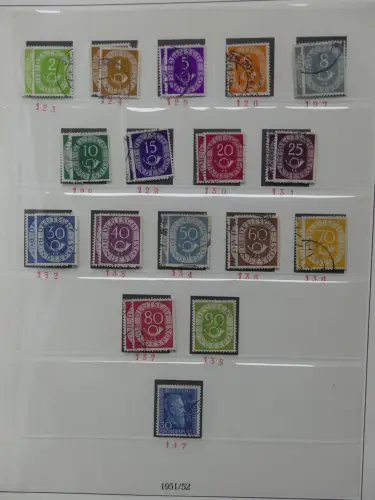 BRD Bund bis auf Posthorn ** und gestempelt komplet im Lindner Vordruck #LZ641