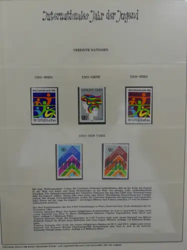 Motiv Internationales Jahr der Jugend in 2 Lindner Vordrucken #LZ938