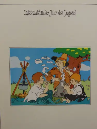 Motiv Internationales Jahr der Jugend in 2 Lindner Vordrucken #LZ938