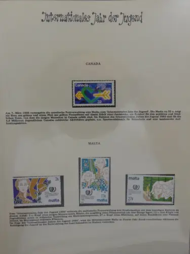 Motiv Internationales Jahr der Jugend in 2 Lindner Vordrucken #LZ938