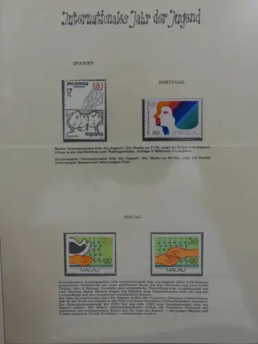 Motiv Internationales Jahr der Jugend in 2 Lindner Vordrucken #LZ938