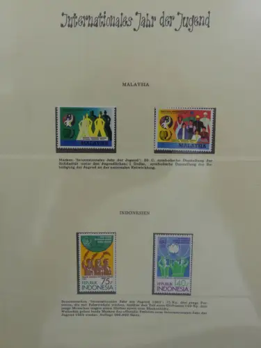 Motiv Internationales Jahr der Jugend in 2 Lindner Vordrucken #LZ938