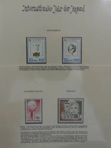 Motiv Internationales Jahr der Jugend in 2 Lindner Vordrucken #LZ938