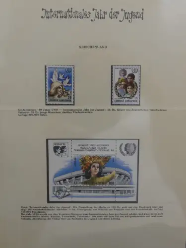 Motiv Internationales Jahr der Jugend in 2 Lindner Vordrucken #LZ938
