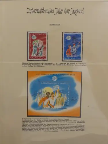 Motiv Internationales Jahr der Jugend in 2 Lindner Vordrucken #LZ938