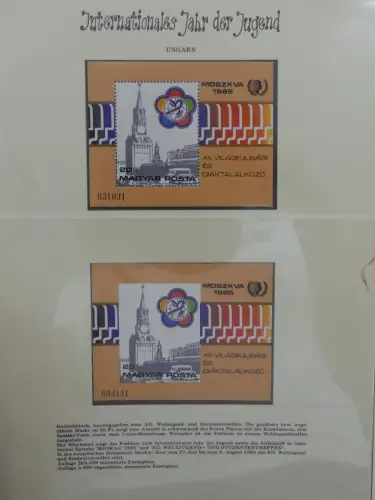 Motiv Internationales Jahr der Jugend in 2 Lindner Vordrucken #LZ938