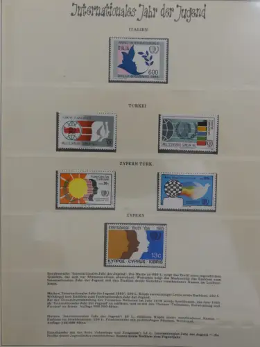 Motiv Internationales Jahr der Jugend in 2 Lindner Vordrucken #LZ938