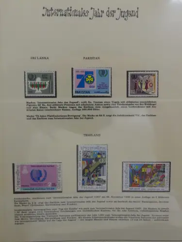 Motiv Internationales Jahr der Jugend in 2 Lindner Vordrucken #LZ938